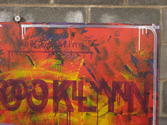 Corner Detail - Still experimenting with the outside curved band and its effects on the picture plane.  In practice on the Interstate Highway System, the band is usually all the way to the edge and reflective.